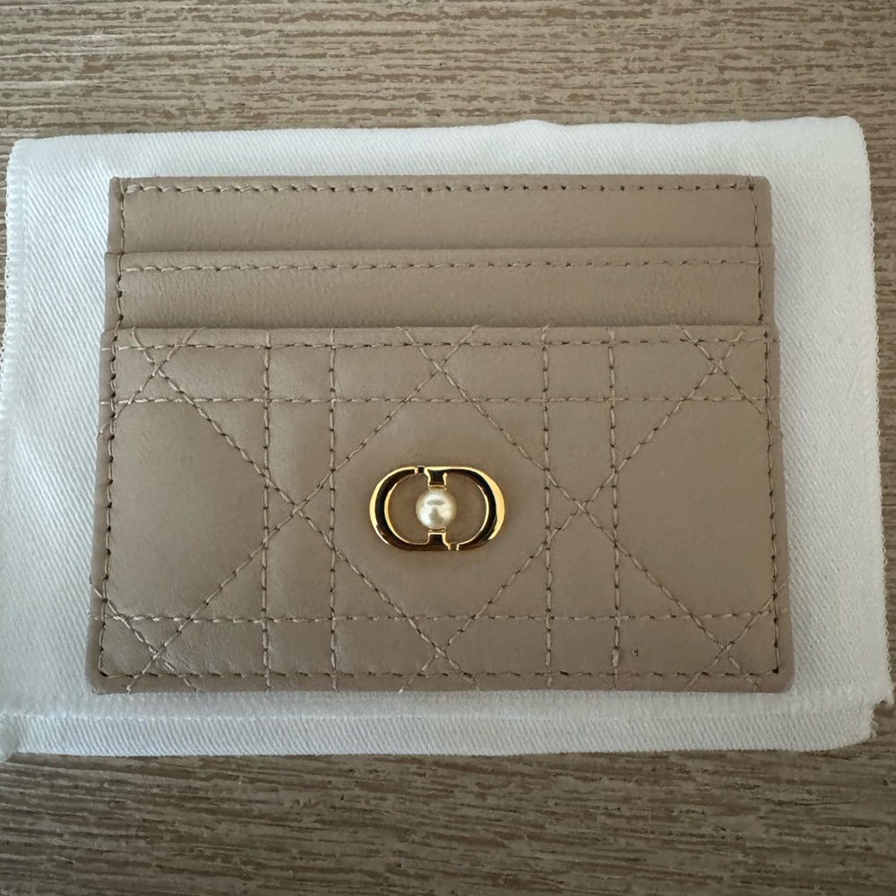 Dior Jolie Freesia Beige Card Case Holder Wallet